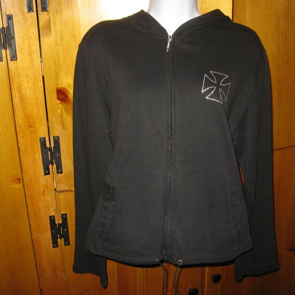 Hooded zip up sweatshirt 100% cotton - Picture 1 of 4